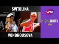 Elina Svitolina vs. Marketa Vondrousova | 2020 Rome Quarterfinal | WTA Highlights