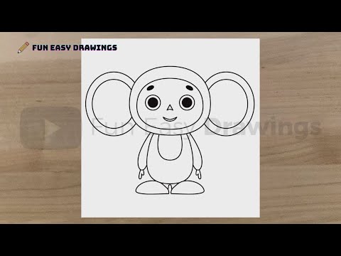 How to Draw Cheburashka Easy - Fun Easy Drawings | Как легко нарисовать Чебурашку #FunEasyDrawings