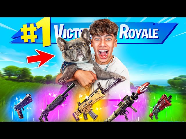 Letting my PUPPY Pick my LOOT in Fortnite! class=