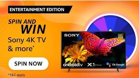 Amazon Entertainment Edition Spin and Win quiz Answers, Win Sony 4K TV, Quiz on May