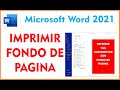 Imprimir Fondo de Pagina en Microsoft Word 2021