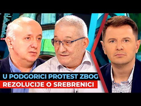 U Podgorici protest zbog Rezolucije o Srebrenici | Zoran Ostojić i Vladimir Radomirović | URANAK1