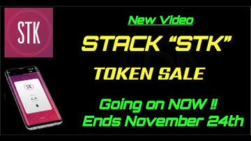 New Video!!  Stack STK Token Sale Going on NOW!!