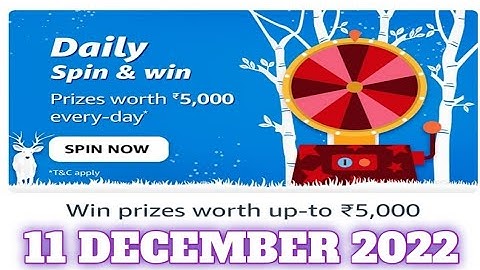Amazon Funzone Daily Spin and Win xQuiz Answers Today|11 December 2022 | Daily Quiz Time