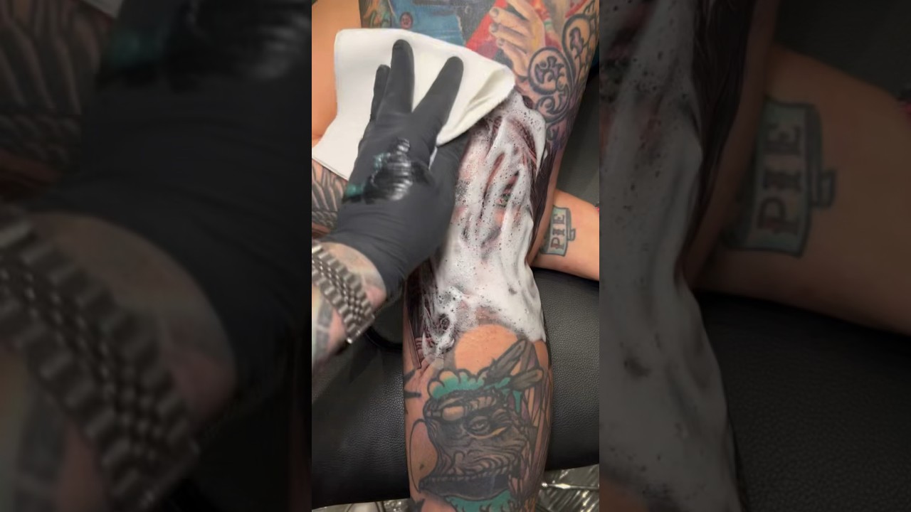 Tattoo reveal 🧼 #legsleeve