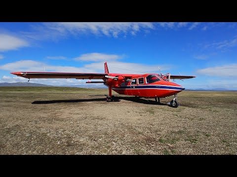 Falklands, Britten-Norman BN-2B Islander (FIGAS) Port Stanley to Saunders Islands return. March 2024