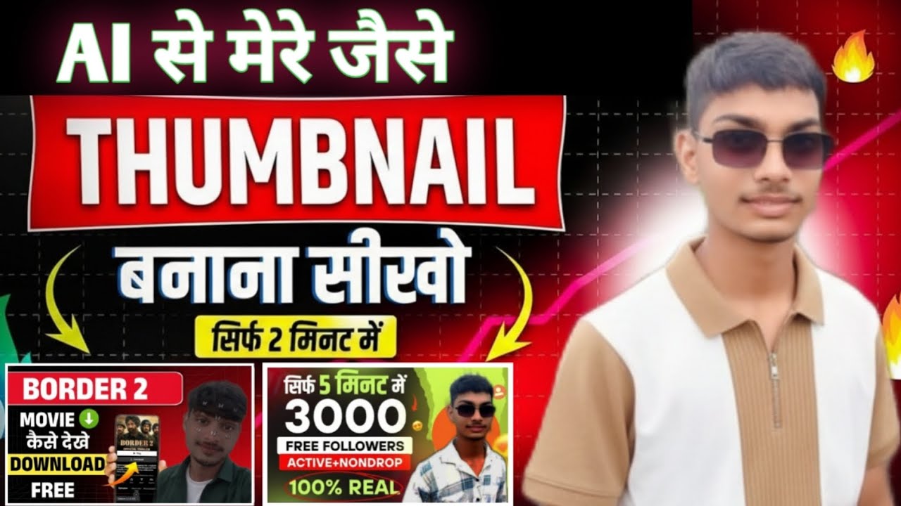Ai से मेरे जैसे Thumbnail बनाना सीखें सिर्फ़ एक मिनट मे ll पिक्सेल लैब में थंबनेल कैसे बनाएँ 🤑 