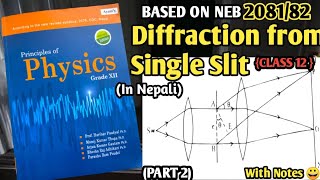 Fraunhofer Diffraction from a Single Slit || Diffraction in Nepali || Class 12 Physics || NEB
