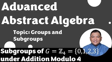 Subgroups of 𝐺 = ℤ_4 = {0,1,2,3} under Addition Modulo 4 || Groups and Subgroups || Abstract Algebra