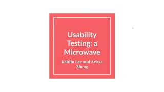 Usability Testing: Microwave