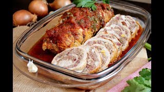 РУЛЕТ ИЗ ИНДЕЙКИ С ФАРШЕМ, ЯЙЦАМИ И БЕКОНОМ. Домашний ресторан® РУЛЕТ ИЗ ИНДЕЙКИ С ФАРШЕМ, ЯЙЦАМИ И БЕКОНОМ. Домашний ресторан®