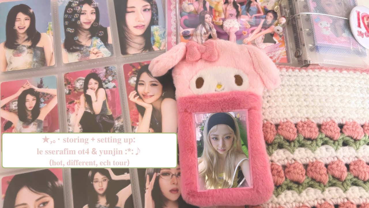 storing photocards + setting up #3: le sserafim ଳ hot, different, ech tour