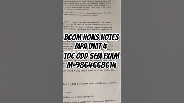 Management principles and application unit 4 Notes 📝 | Bcom Hons | #shorts #youtubeshorts #bcomhons
