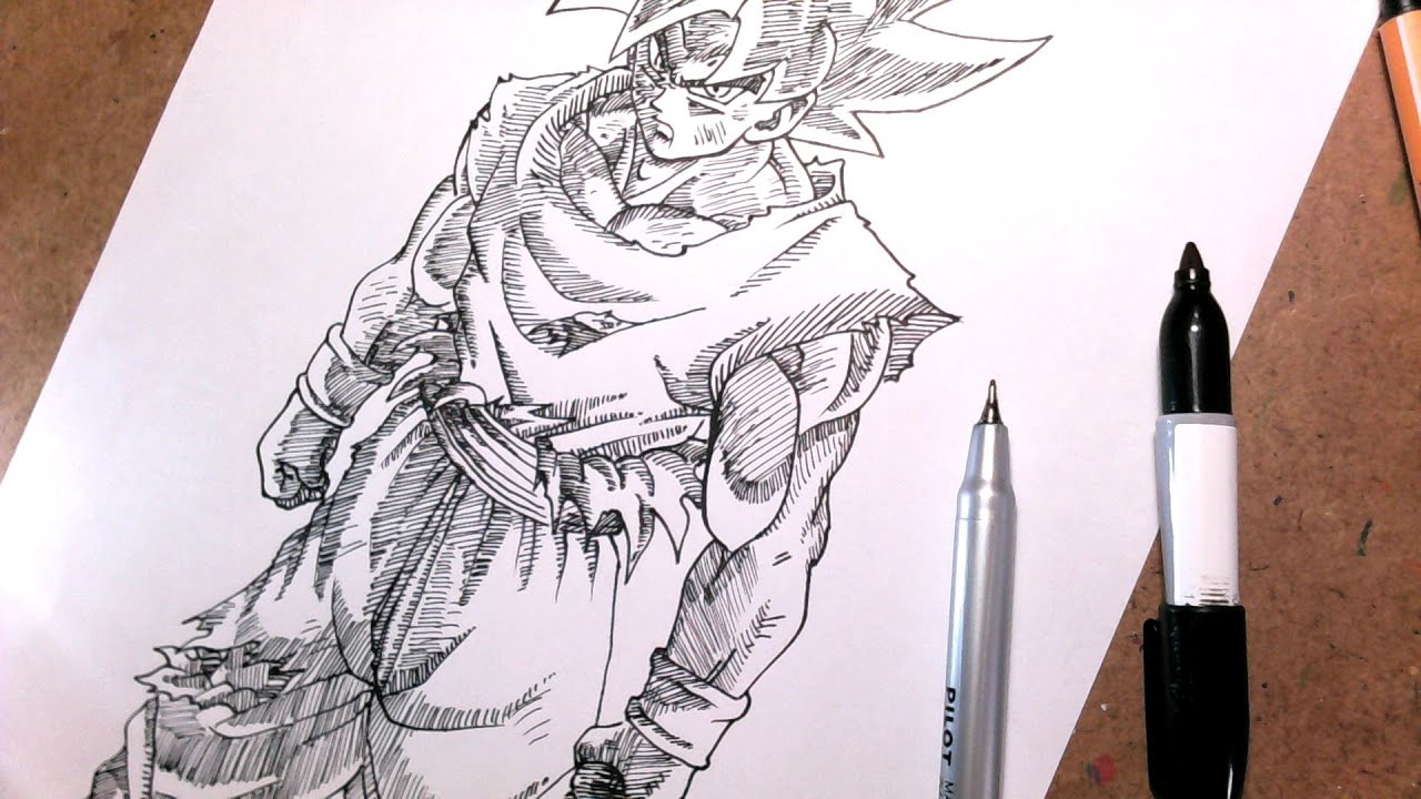 Desafio desenhar o Goku instinto superior só com um traço sem tirar a  caneta do papel #desafio #art #arts #dibujos #desenho #draw