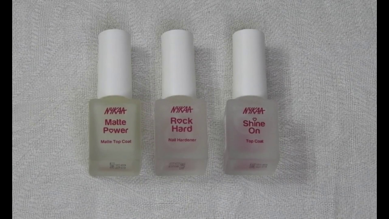New Nykaa Nail Care collection | Swatches | Matte top coat| Shine top coat| Nail Hardener