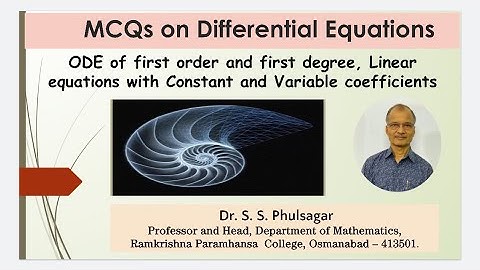 MCQs on Differential Equations