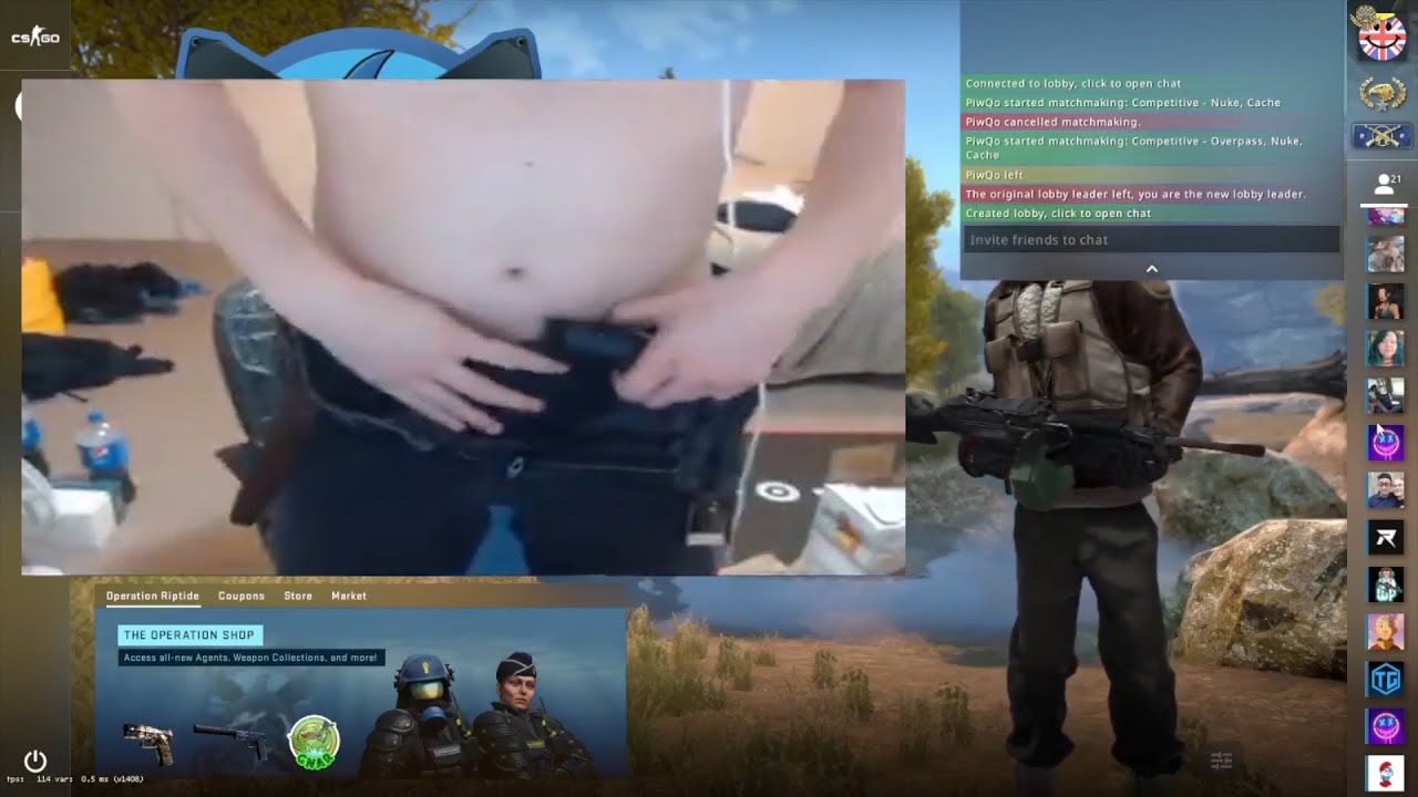 Guy Shaves His Nuts On Stream