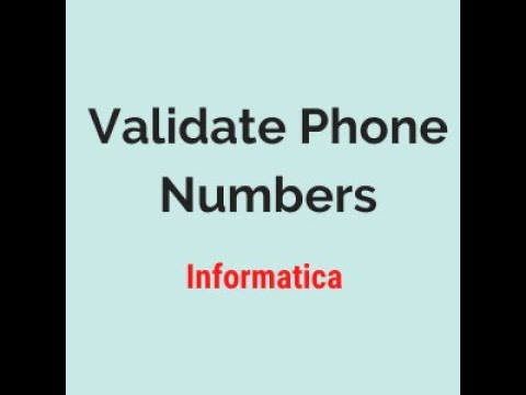 Validate Phone Nos using REG_MATCH in Informatica