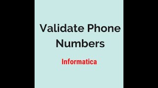 Validate Phone Nos using REG_MATCH in Informatica