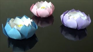 （ペーパーフラワー）コピー用紙でハスの花の作り方【DIY】(Paper flower) lotus flower with copy paper