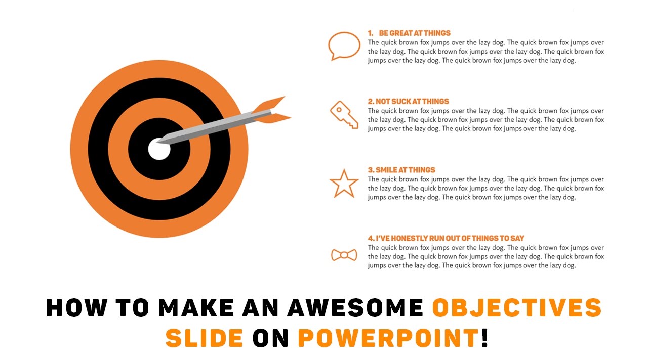 objectives for powerpoint presentation examples