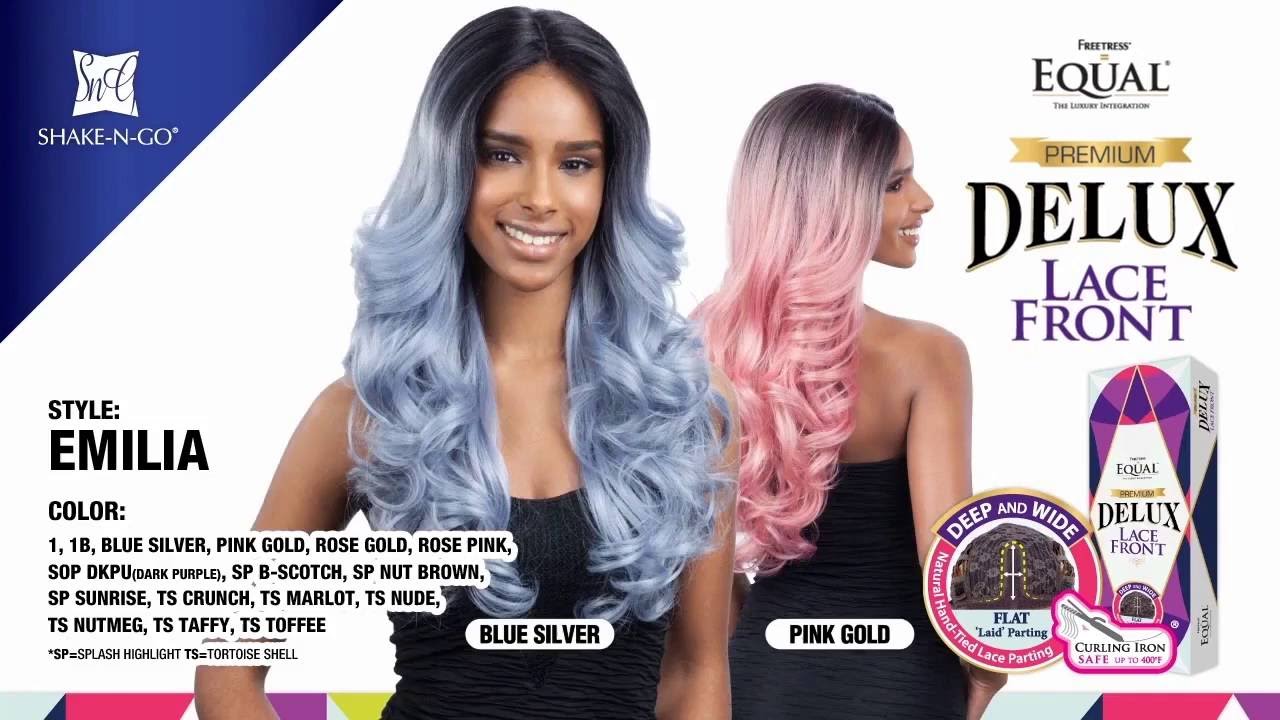 16 Colors of Freetress Equal Synthetic Premium Delux Lace Front Wig - EMILIA --/WIGTYPES.COM