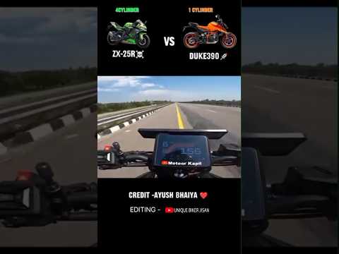 Kawasaki ZX25 r vs Ktm duke 390 #foryou #automobile