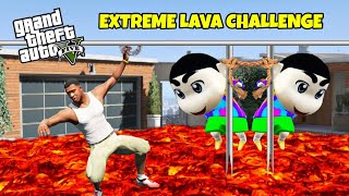 GTA 5 : FRANKLIN, SHINCHAN AND PINCHAN SURVIVING IN EXTREME LAVA CHALLENGE 😯
