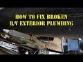 How to  fix  repair rv exterior grey black water tank plumbing rv hacks 5th wheel travel trailer