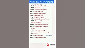 Computer Abbreviations #1 |Computer Awareness for bank exams & SSC exams #computerknowledge #shorts
