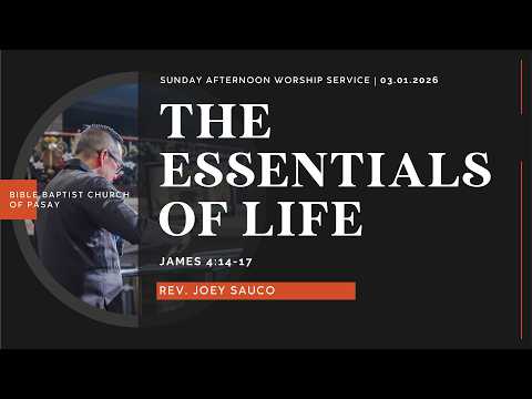 03.01.26 | The Essentials of Life — Rev. Joey Sauco