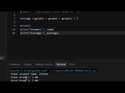 Python Variables & Input/Output Functions (Lab Activity 2)