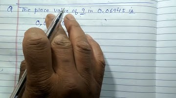 Find the place value of 9 in 0.06945