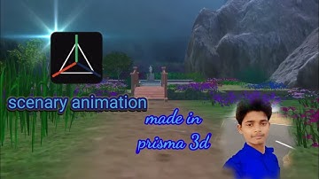 Beautiful flower and waterfall scenary animation in prisma 3d.prisma 3d tutorial.