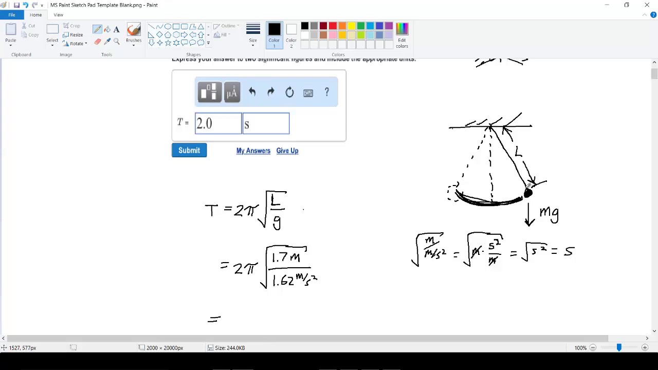 Period of Pendulum on the Moon YouTube