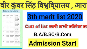 VKSU B.A/B.SC/B.Com third Merit List 2020| VKSU Ara merit list 2020|VKSU merit list kab aagya