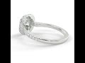 Mondiamant - Bague de Fiançailles Halo - Tania Coussin - Diamant taille Coussin- Or blanc ou platine