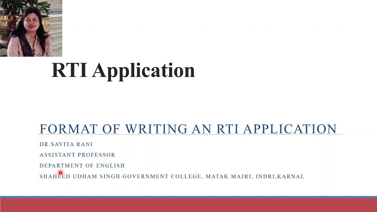 Rti : Format Of Writing An Rti Application {Explained Briefly}