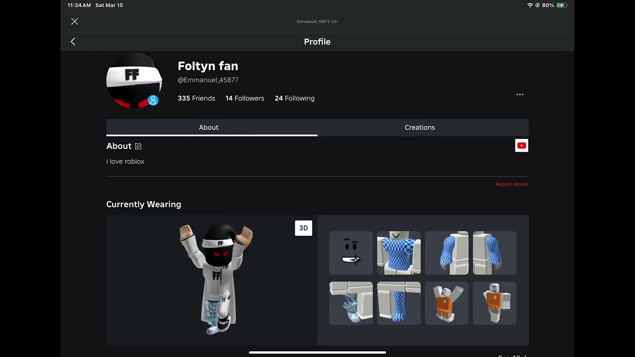 I Changed My Roblox Avatar To Foltyn And My Roblox Display Name Is 