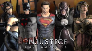Injustice Gods Among Us - All Skins \/ Costumes Showcase (4K 60FPS)