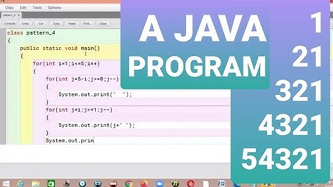 1 21 321 4321 54321 pattern in java by martial java