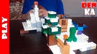 LEGO Minecraft Снежное укрытие 21120. Играем в  игру Minecraft - часть 2