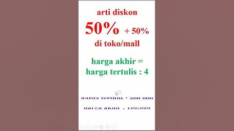 arti diskon 50 persen + 50 persen di toko mall
