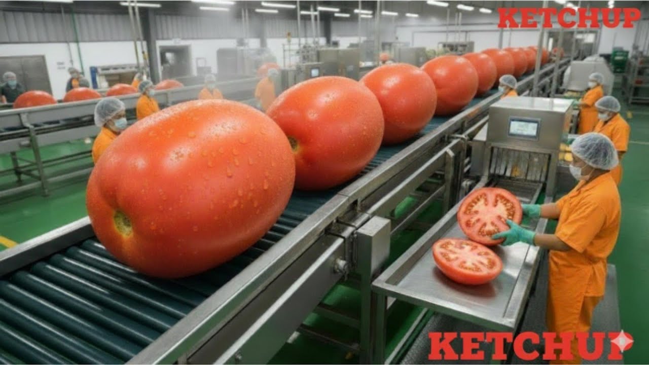 Inside a Giant Ketchup Factory: Mass Production & Harvesting Technology