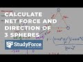 Calculate the Net Force (3 Spheres in Triangle Formation)