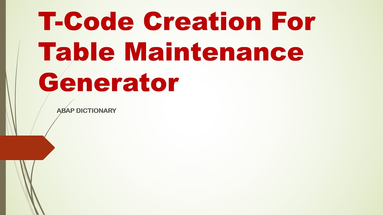 Ep9 TCode Creation For Table Maintenance Generator Ep9 YouTube