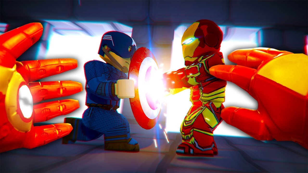 Realistic Roblox Iron Man Vs Captain America Youtube