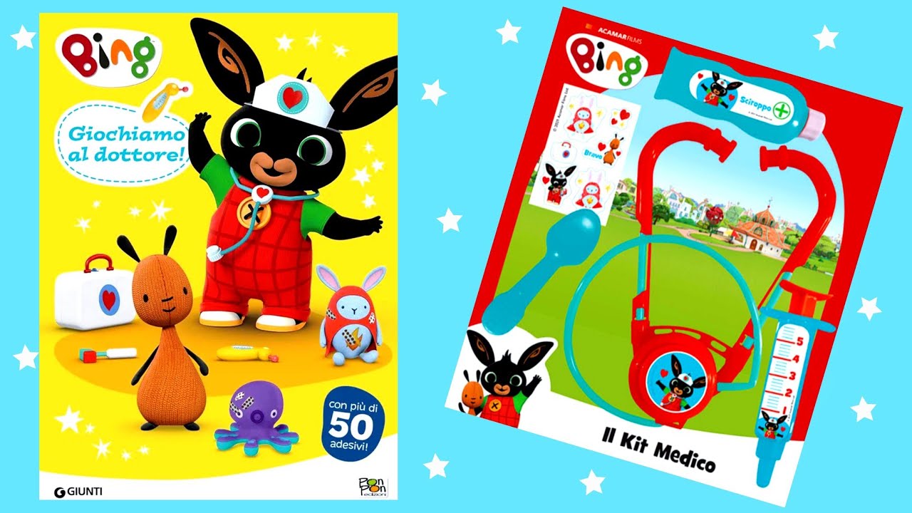 Bing. GIOCHIAMO AL DOTTORE! Libro con kit medico di Bing in regalo e tanti adesivi!