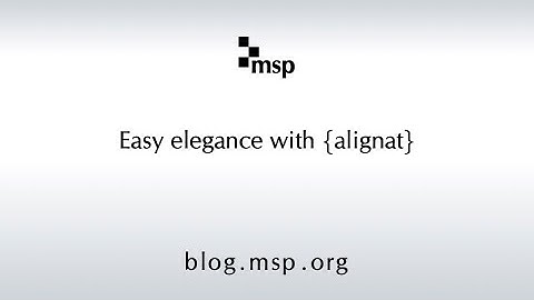 Easy elegance with {alignat} - LaTeX expert demonstrates