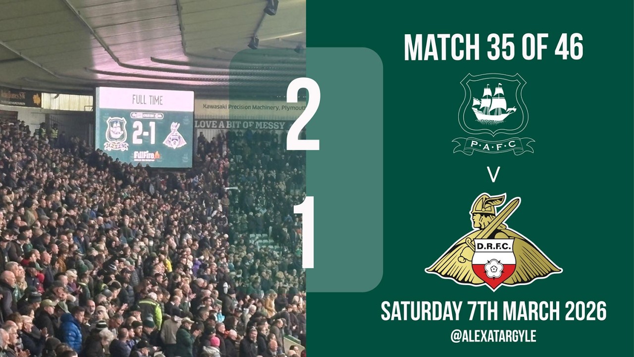 PAFC v Doncaster: Argyle turn it around after an abysmal first half. Big win and Kane's first goal!